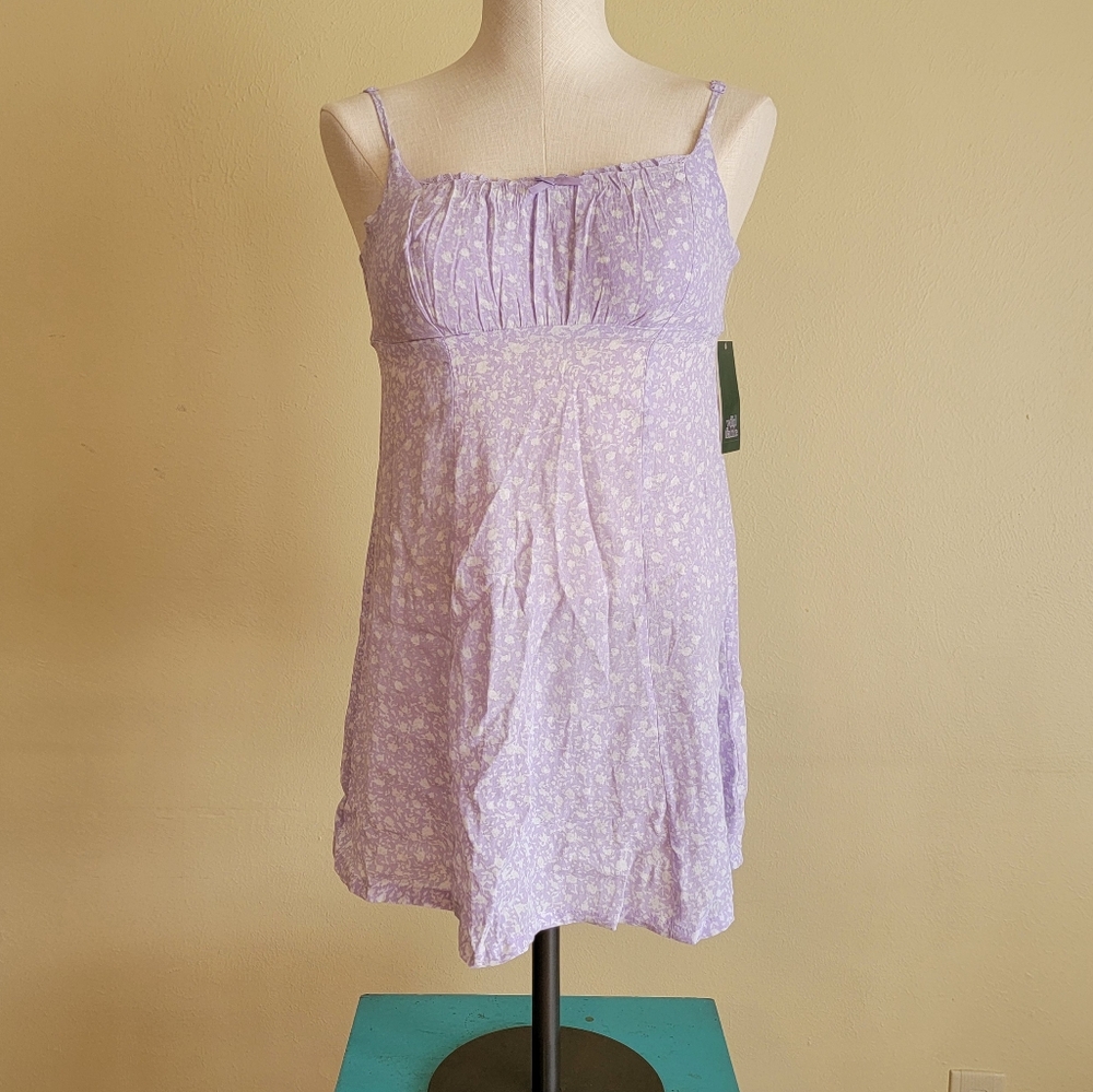 Wild Fable Lavender Floral Dress Rayon Pastel - Picture 3 of 11